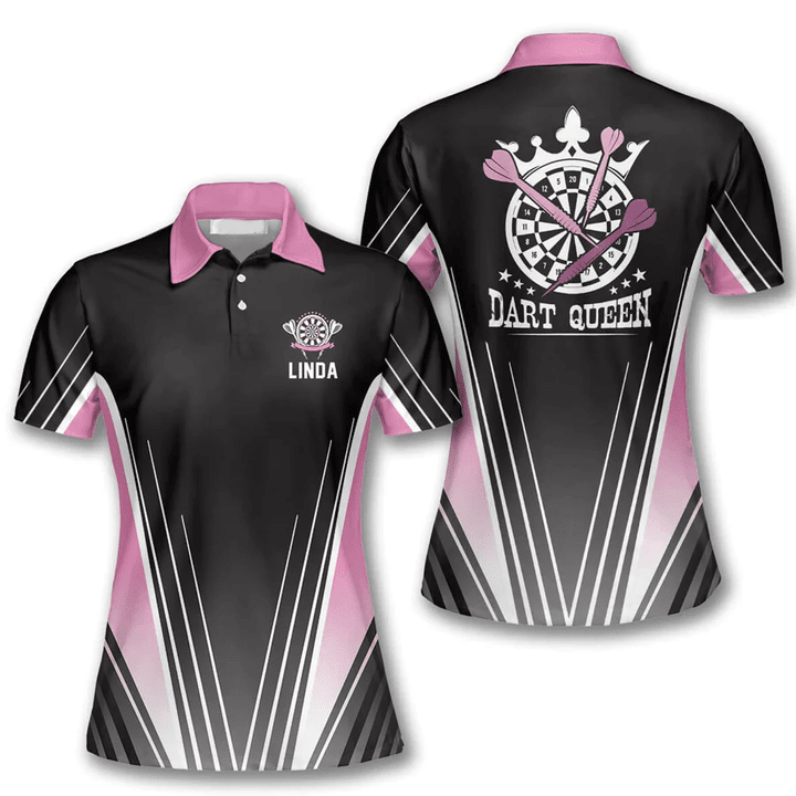 Queen of Pink Personalized Darts Button Polo