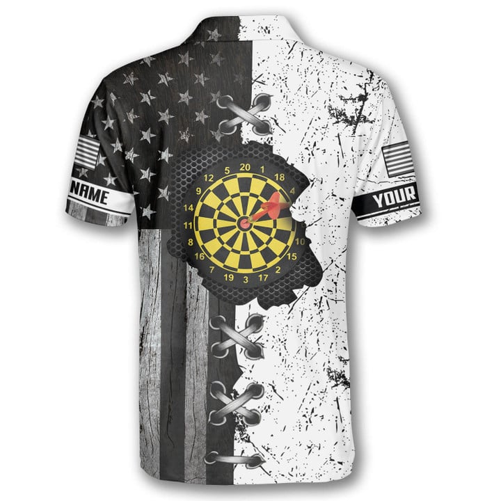 In My Heart Retro Flag and Personalized Darts Button Polo
