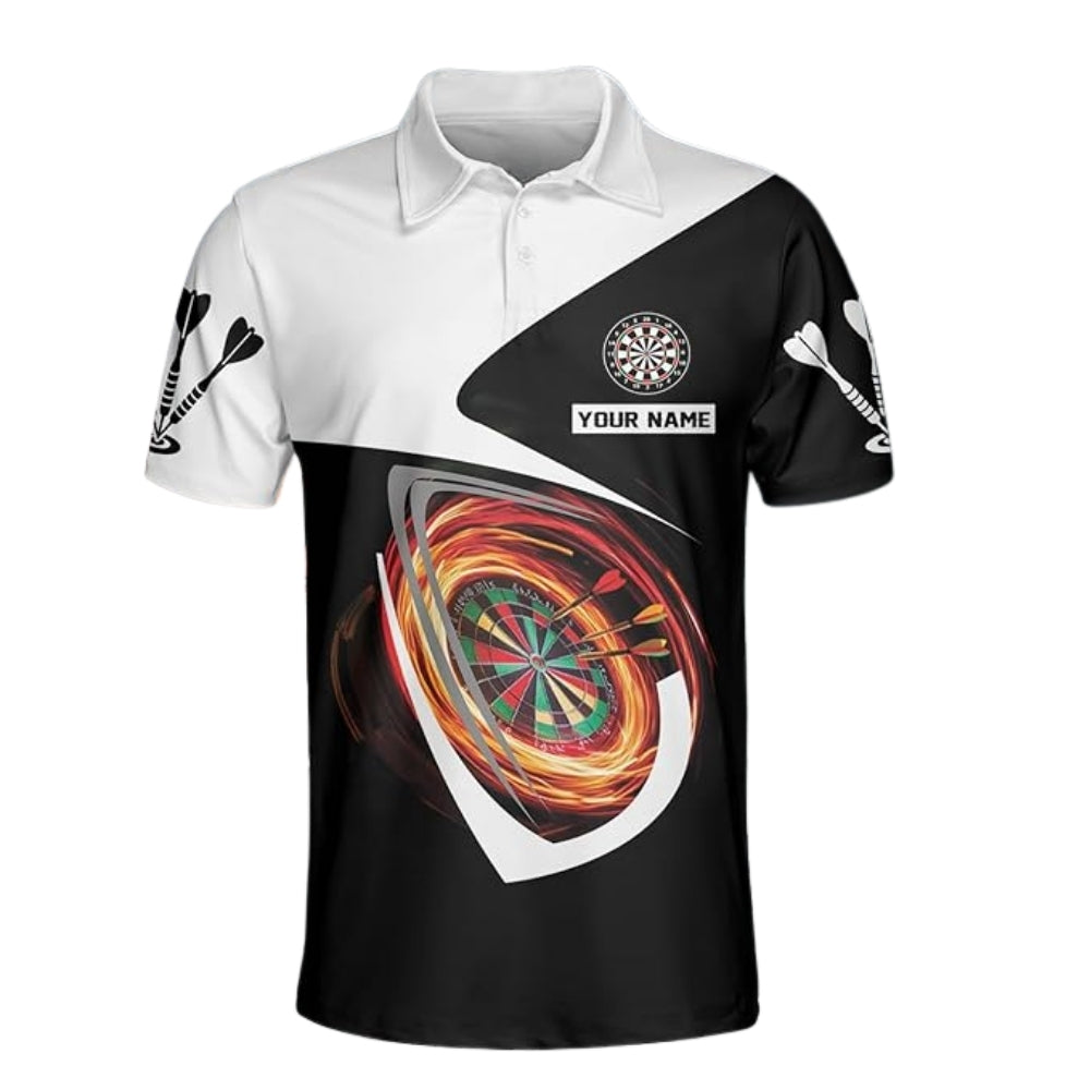 Black and White Team Personalized Darts Button Polo