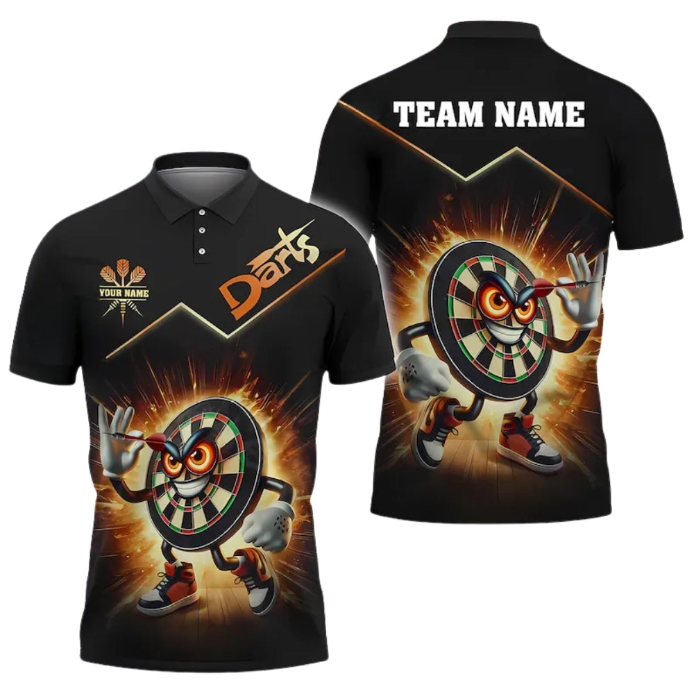 Funny Dartboard Polo Team Personalized Darts Button Polo