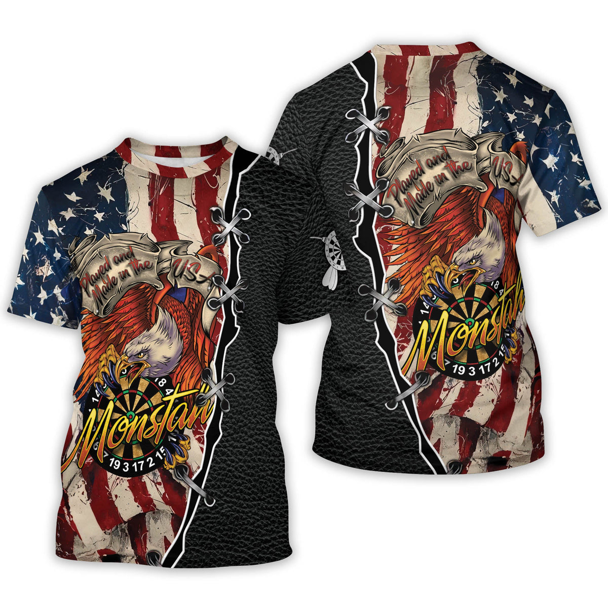 Played and Made In the USA Monstah Personalized Darts Button Polo