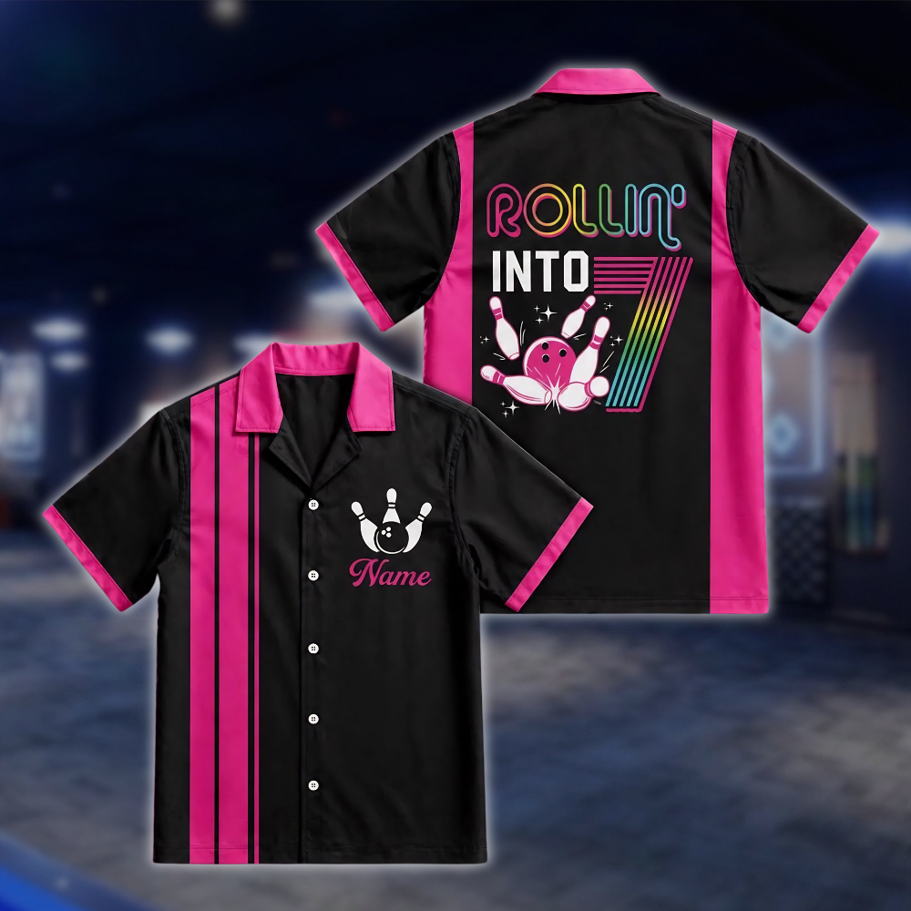 Personalized Rollin Into Birthday Bowling Hawaiian Shirt, Custom Bowling Shirts For Birthday BE0246