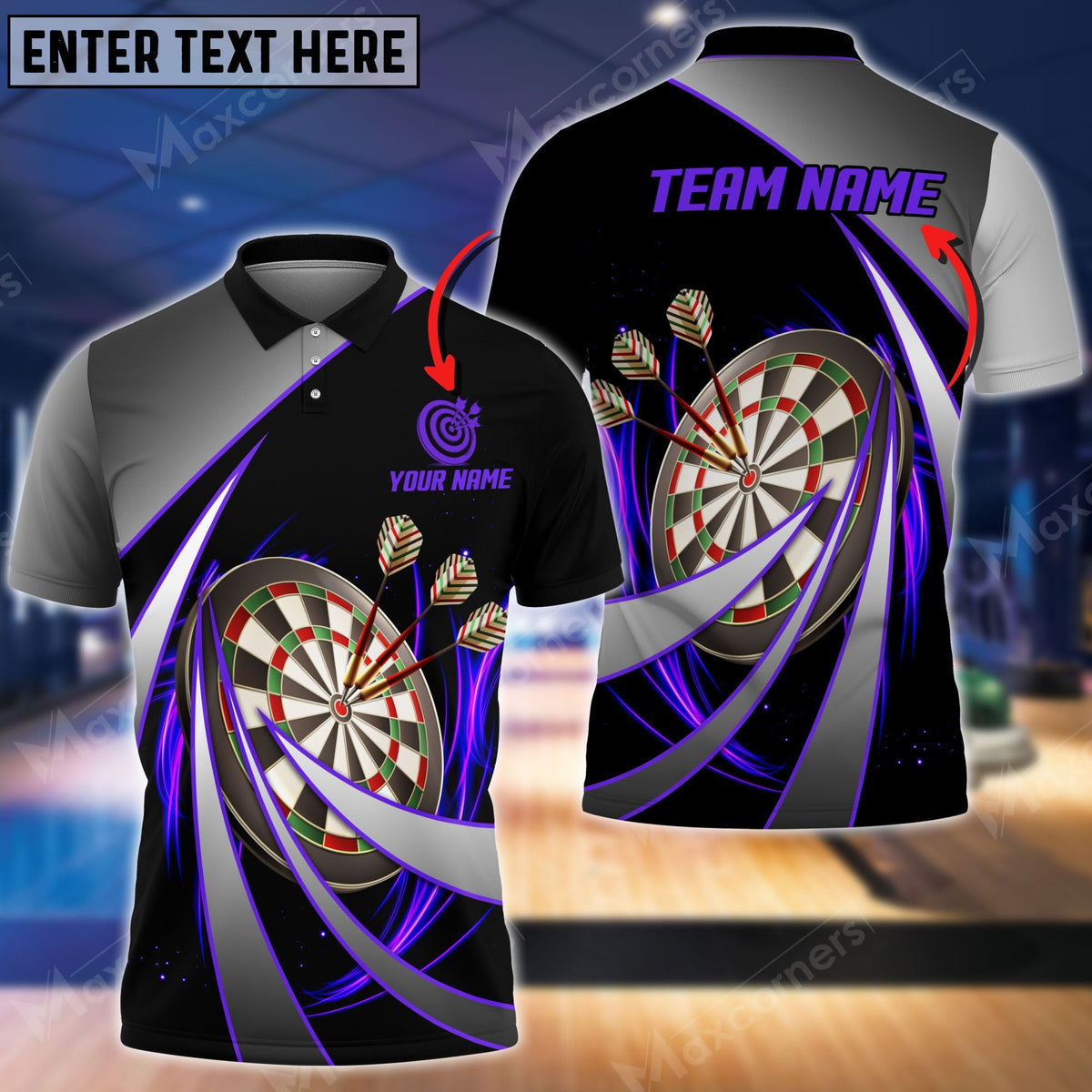 Tornado Personalized Darts Button Polo