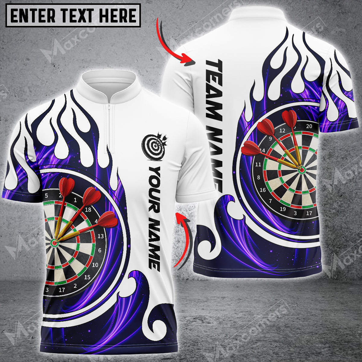 Fire Blaster Personalized Darts Button Polo