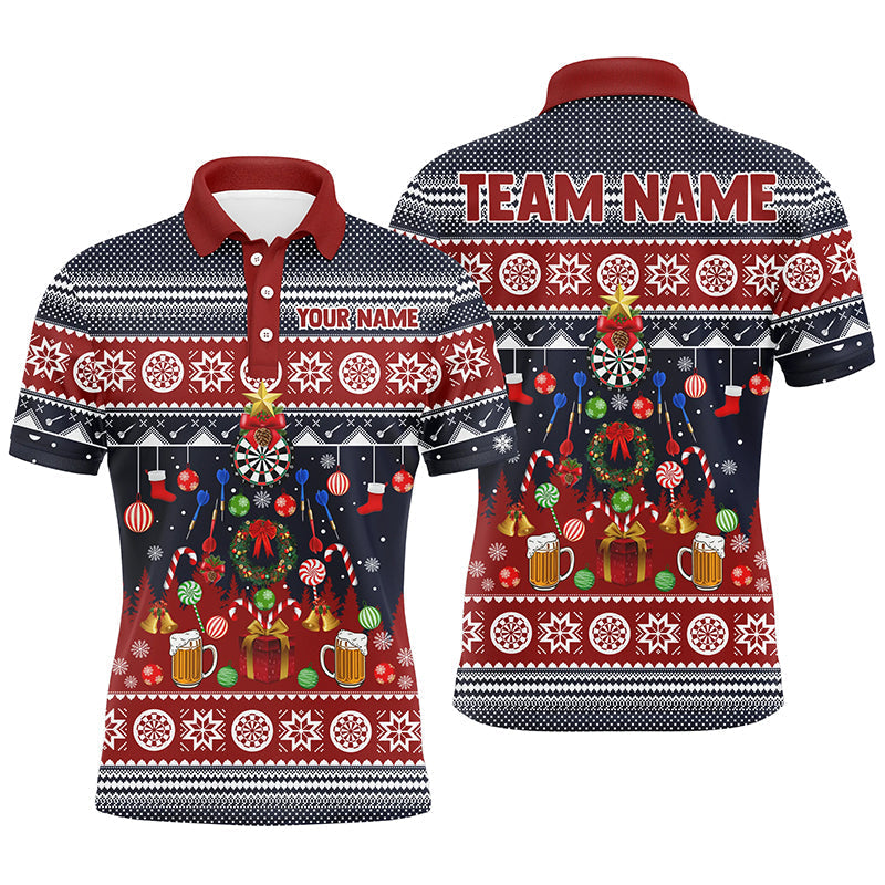 Christmas Winter Personalized Darts Button Polo