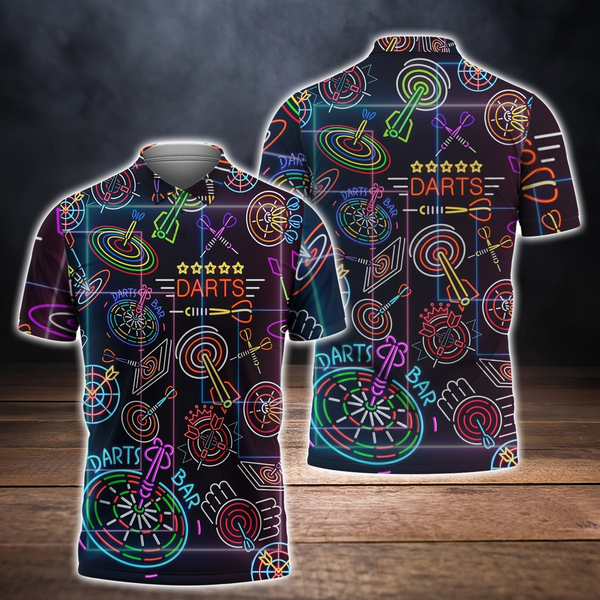 Born To Play Shoot To Thrill Darts Button Polo