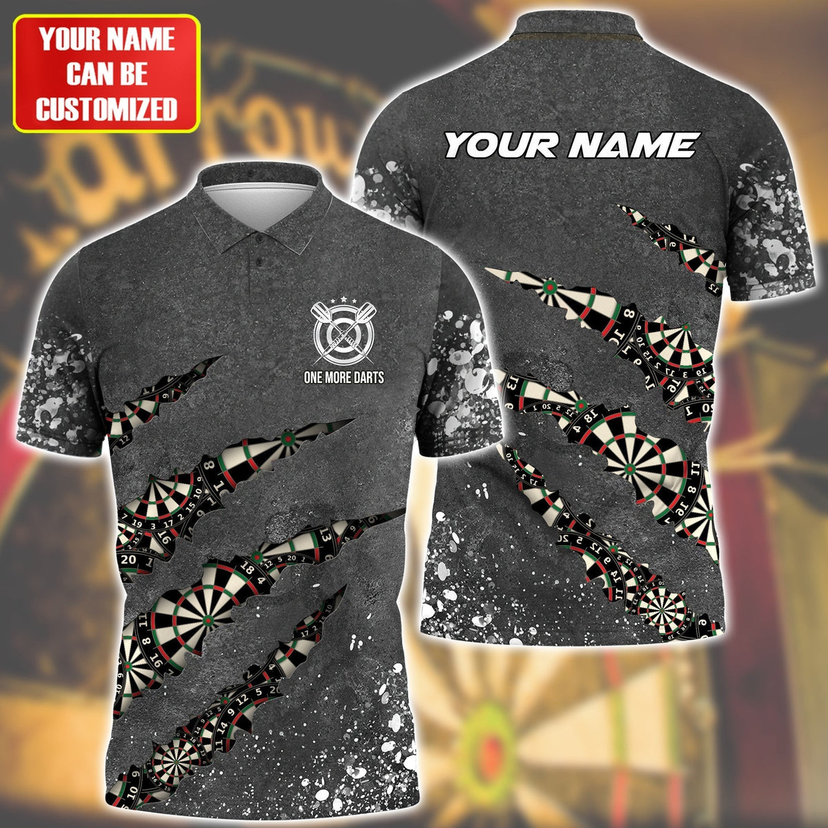 One More for Player Personalized Darts Button Polo