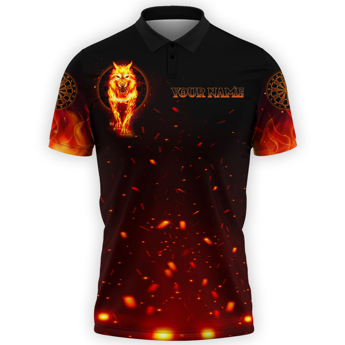 Wolf Personalized Darts Button Polo