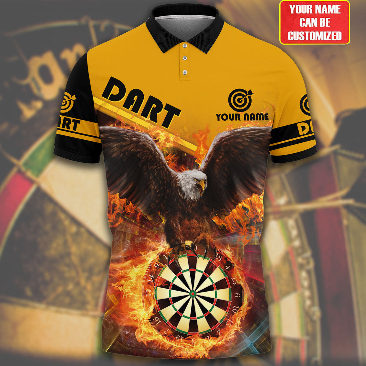 Eagle Personalized Darts Button Polo