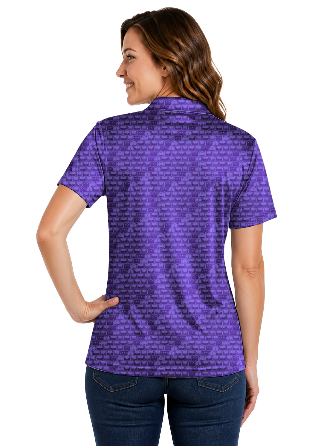 Lowrise Highleg Double Take Golf Polo Shirt 08 – female back