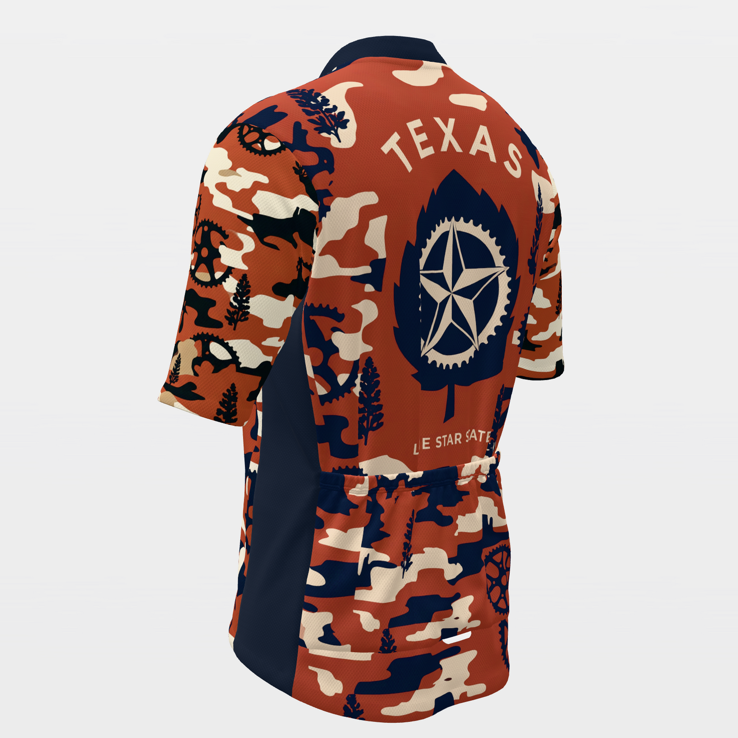 Texas State Silhouette Camo Cycling Jersey – Back Left product view