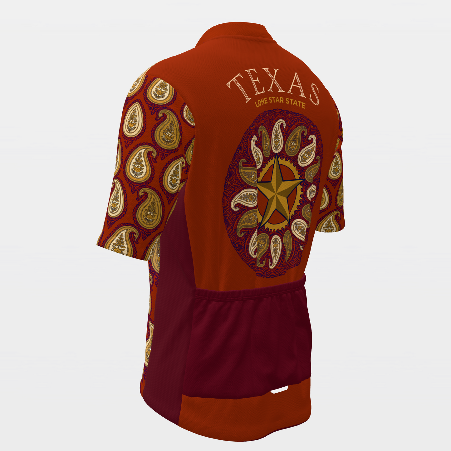 Texas Persian Paisley Cycling Jersey – Back Left product view