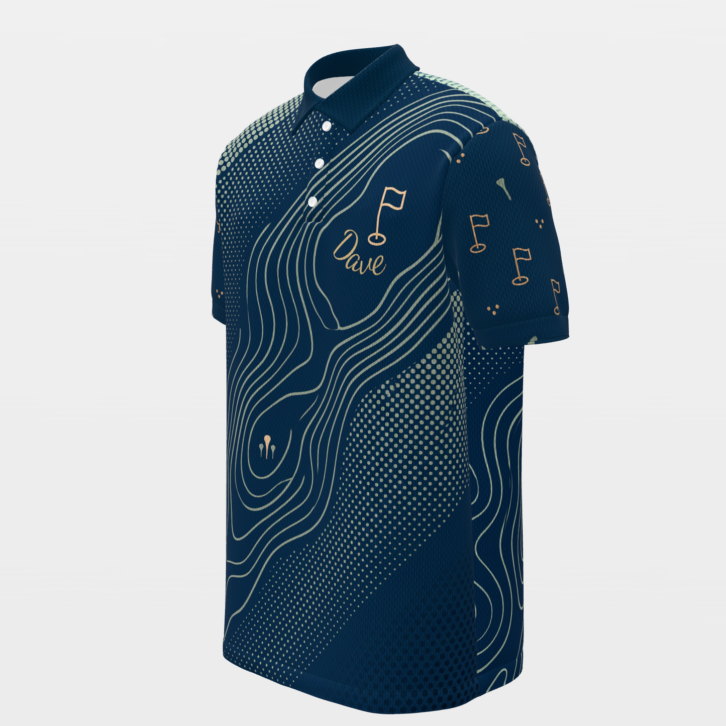 Sage Contour Round Golf Polo Shirt – Front Left product view