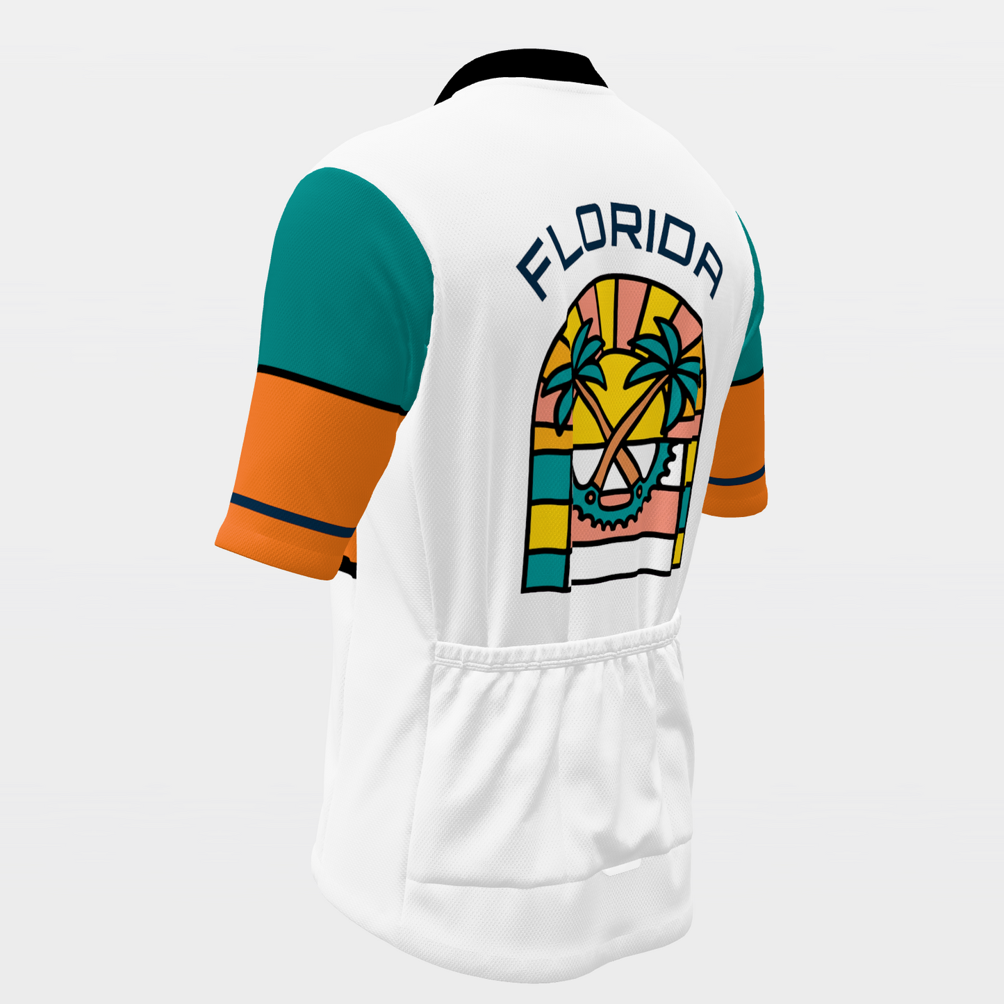FLORIDA · 80s Mondrian color-block — retro state jersey – Back Left view