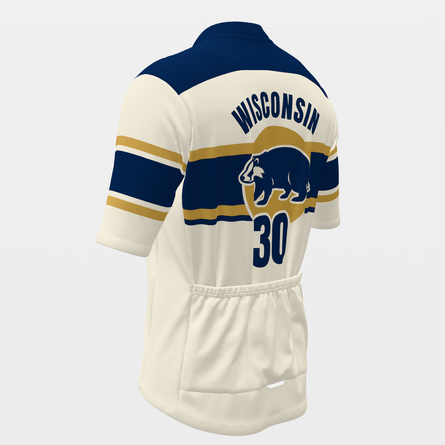 Wisconsin Badger Heritage Badge Cycling Jersey – Back Left view