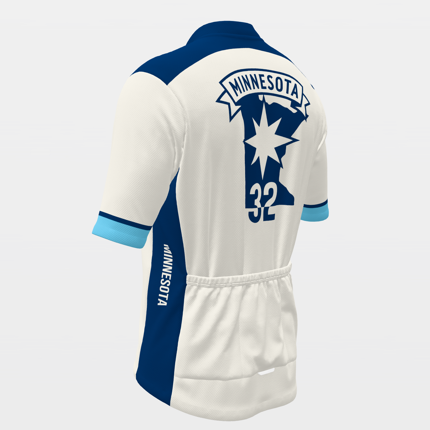 Minnesota State Race Kit — stacked-band Cycling Jersey – Back Left view