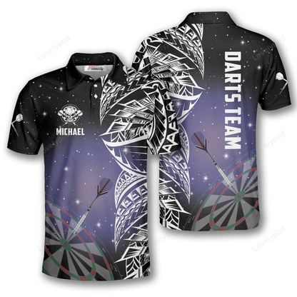 Night Sky and Personalized Darts Button Polo