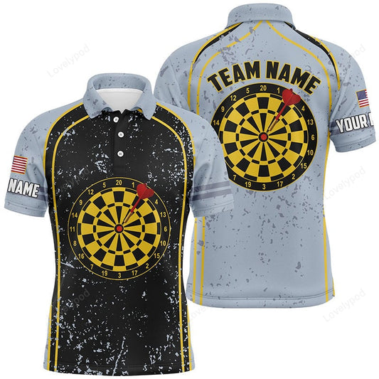 Dartboard Vintage and Personalized Darts Button Polo
