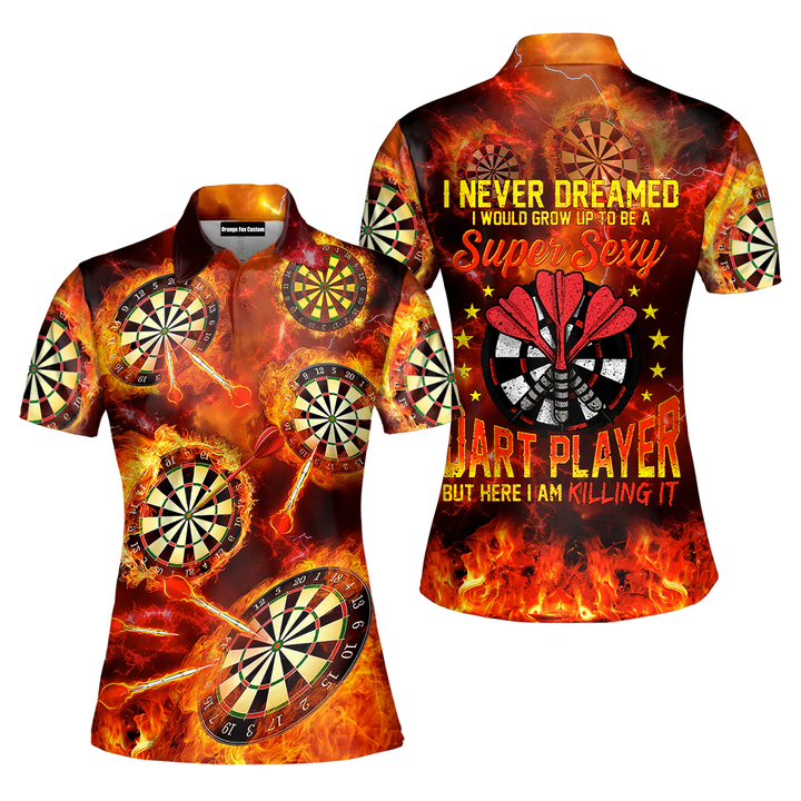 Super Sexy Player Personalized Darts Button Polo