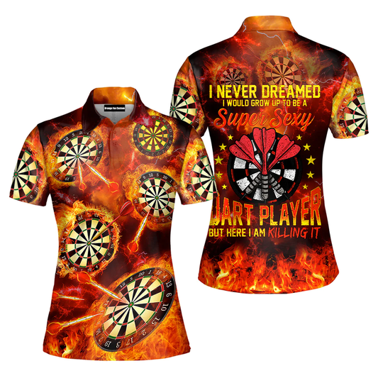 Super Sexy Player Personalized Darts Button Polo