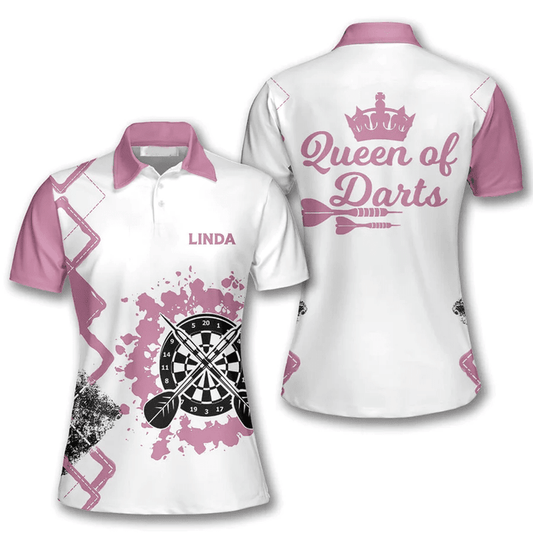 Queen of Personalized Darts Button Polo — Design 02