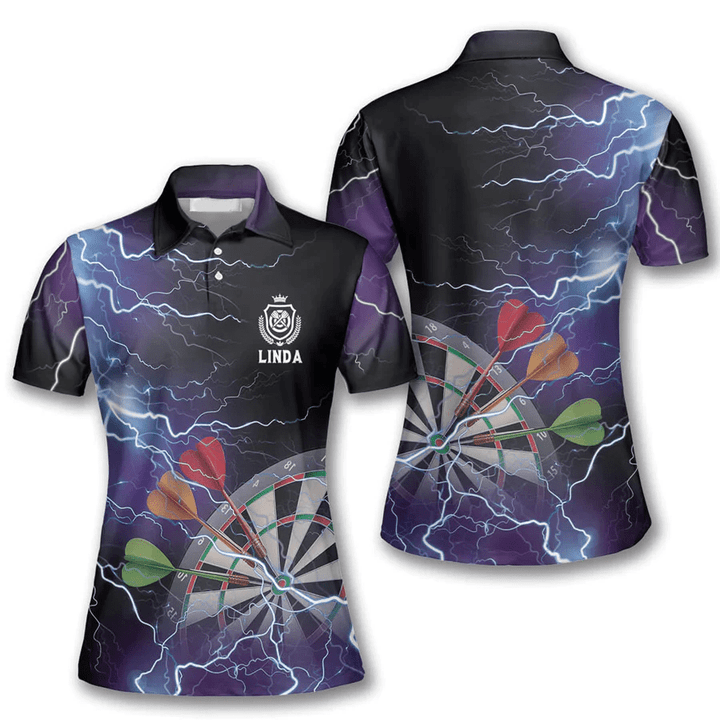 Thunder Lightning Personalized Darts Button Polo — Design 03