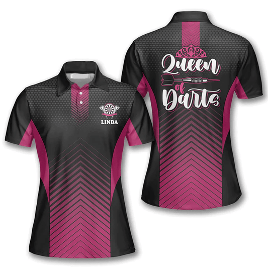 Queen of 2 Personalized Darts Button Polo