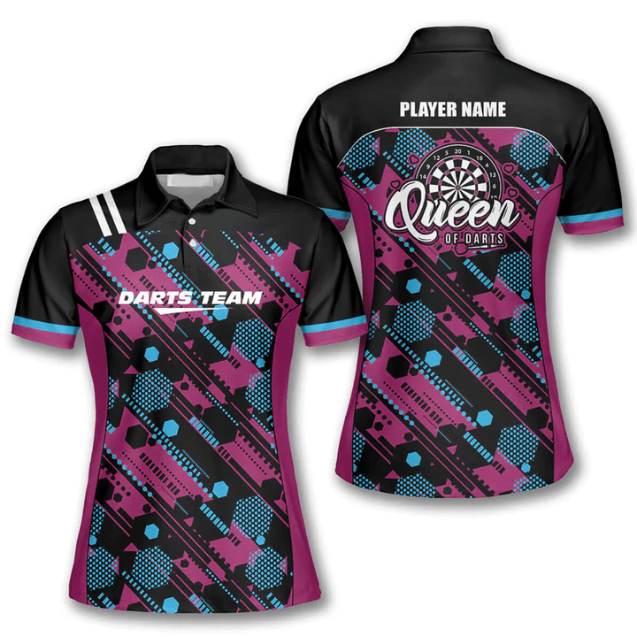Queen of 4 Personalized Darts Button Polo