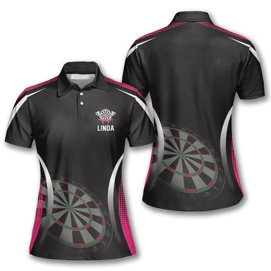 Arrow Pattern In Black 3 Personalized Darts Button Polo