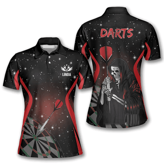 Arrow Pattern In Black 4 Personalized Darts Button Polo