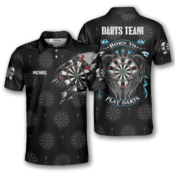 Born To Play and Personalized Darts Button Polo