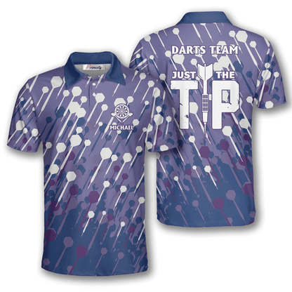 Arrow Pattern Personalized Darts Button Polo — Design 02