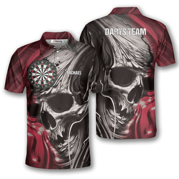 Skull Br and Personalized Darts Button Polo