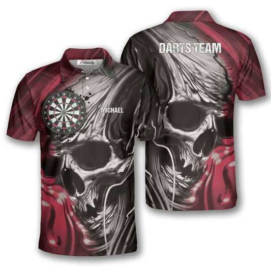 Skull Br and Personalized Darts Button Polo