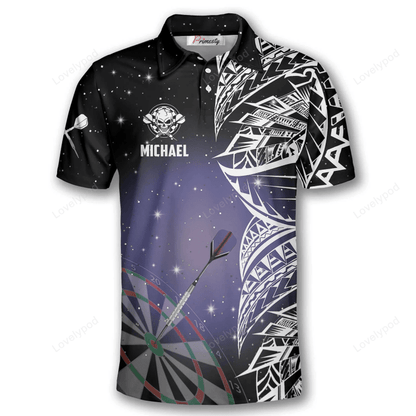 Night Sky and Personalized Darts Button Polo