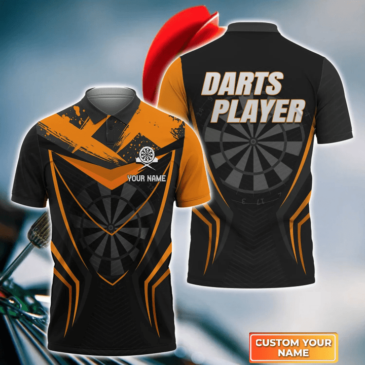 Player Orange Personalized Darts Button Polo
