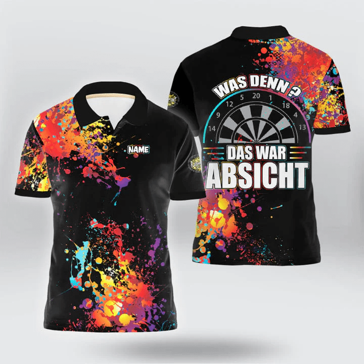 Was Denn Personalized Darts Button Polo