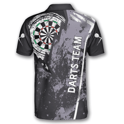 Grunge Lightning and Personalized Darts Button Polo