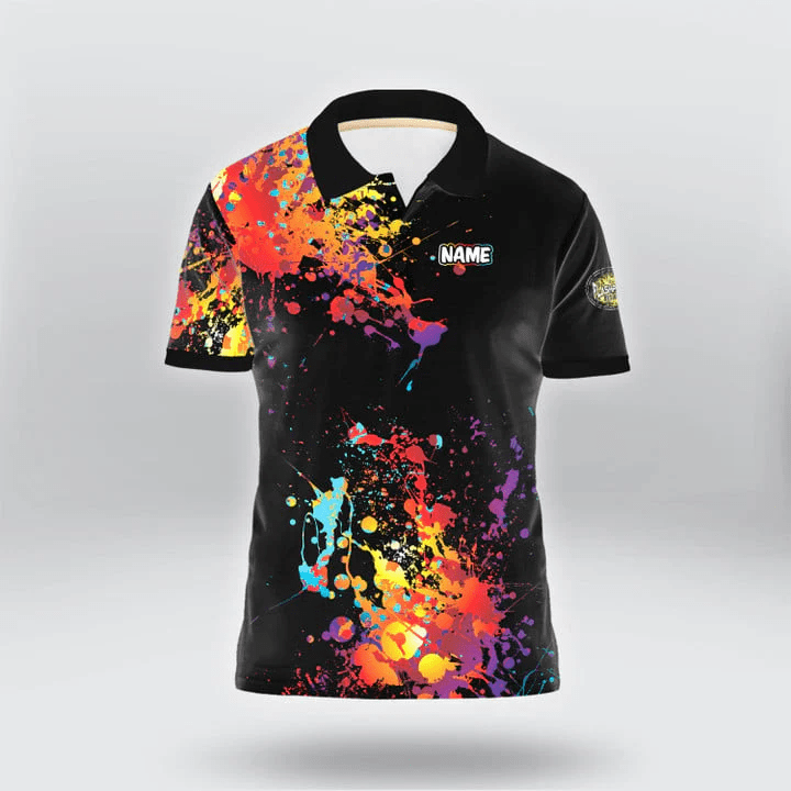 Painted Black Color and Personalized Darts Button Polo
