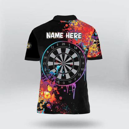 Painted Black Color and Personalized Darts Button Polo