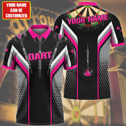 For Team Design Personalized Darts Button Polo — Design 02