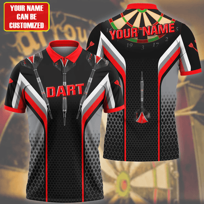 For Team Design Personalized Darts Button Polo — Design 02