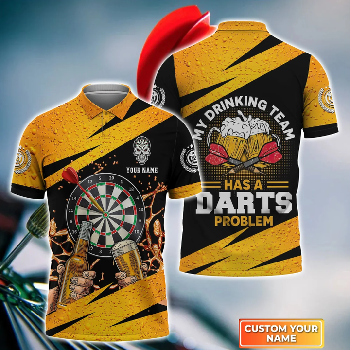 Drinking Team Personalized Darts Button Polo