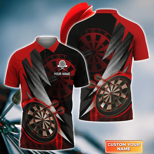 Dartboard Thunder Personalized Darts Button Polo — Design 02