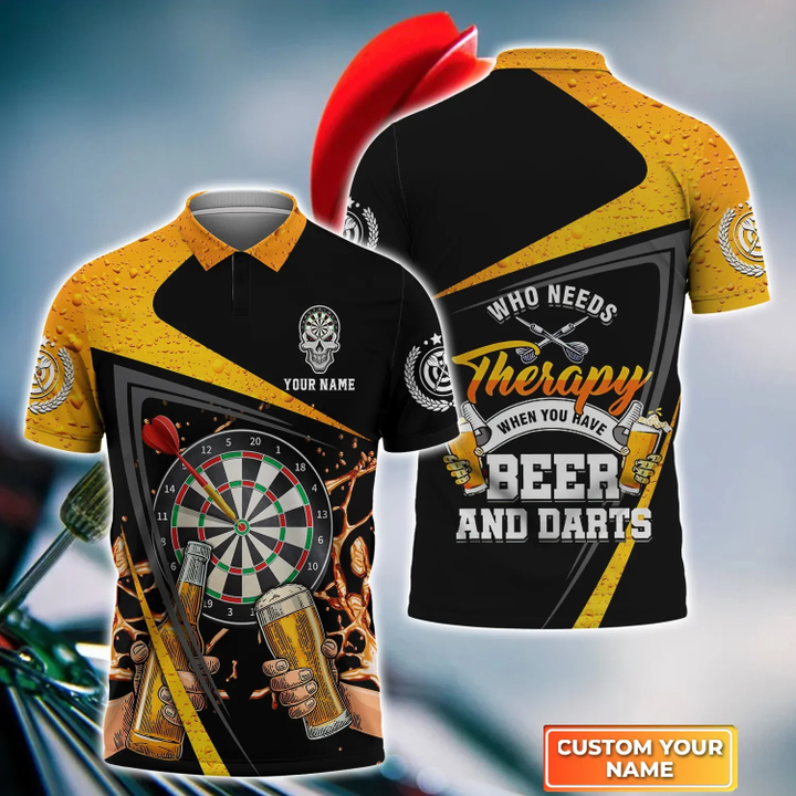 And Beer Drinking Personalized Darts Button Polo
