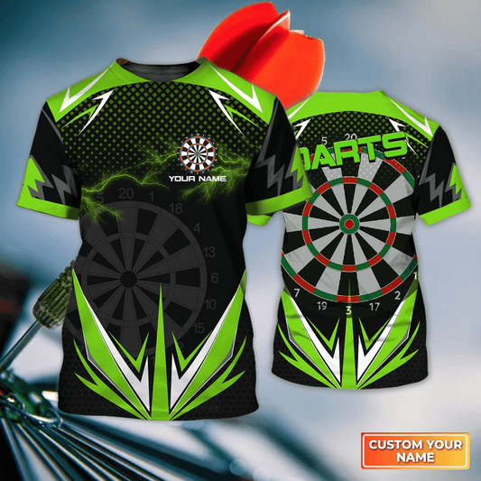 Green Lightning Personalized Darts Button Polo