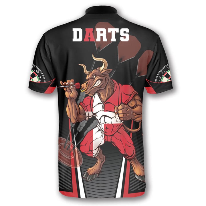 Bull Red Personalized Darts Button Polo