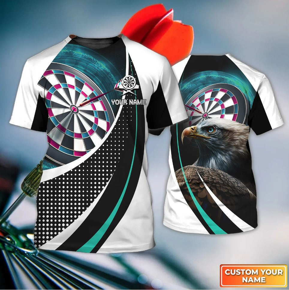 Ealge White and Blue Personalized Darts Button Polo