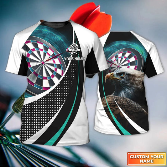 Ealge White and Blue Personalized Darts Button Polo
