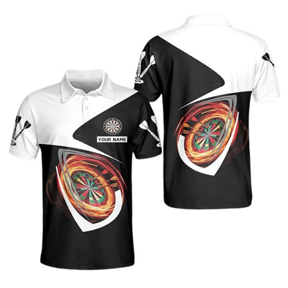 Black and White Team Personalized Darts Button Polo